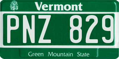 VT license plate PNZ829