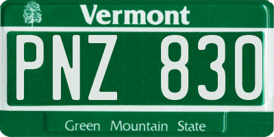 VT license plate PNZ830