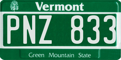 VT license plate PNZ833