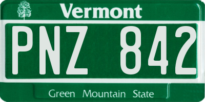 VT license plate PNZ842