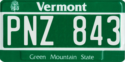 VT license plate PNZ843