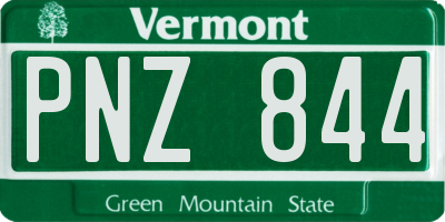 VT license plate PNZ844