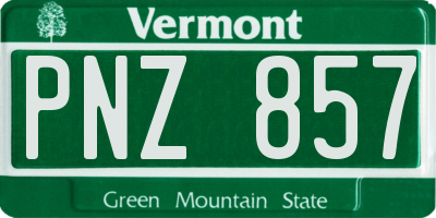 VT license plate PNZ857