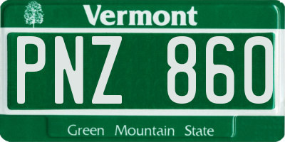 VT license plate PNZ860