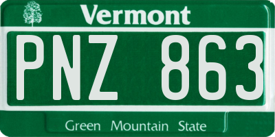 VT license plate PNZ863