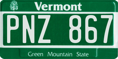 VT license plate PNZ867