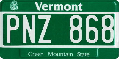 VT license plate PNZ868