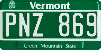 VT license plate PNZ869