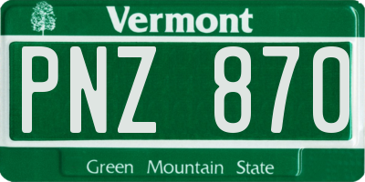 VT license plate PNZ870