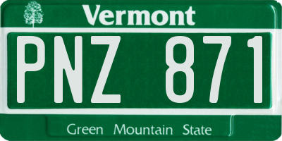 VT license plate PNZ871