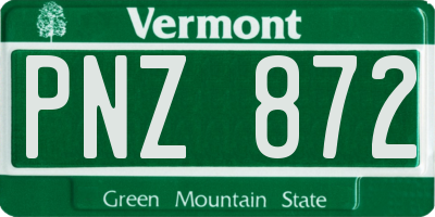 VT license plate PNZ872