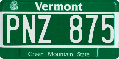 VT license plate PNZ875
