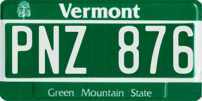 VT license plate PNZ876
