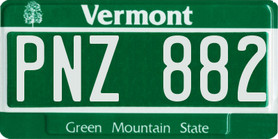 VT license plate PNZ882