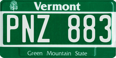 VT license plate PNZ883