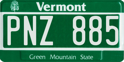 VT license plate PNZ885