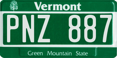 VT license plate PNZ887