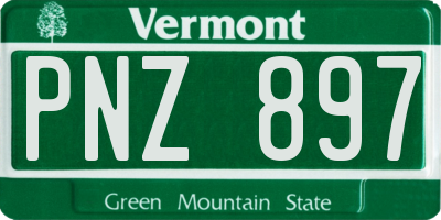 VT license plate PNZ897
