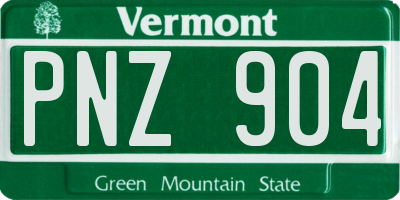 VT license plate PNZ904