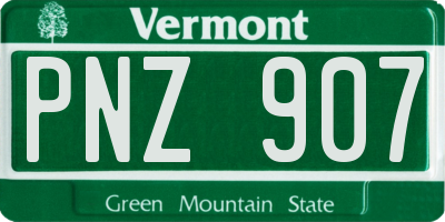 VT license plate PNZ907