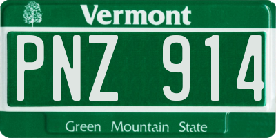 VT license plate PNZ914