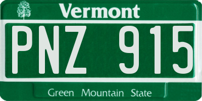 VT license plate PNZ915