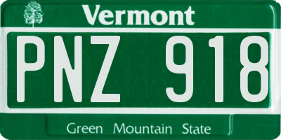 VT license plate PNZ918