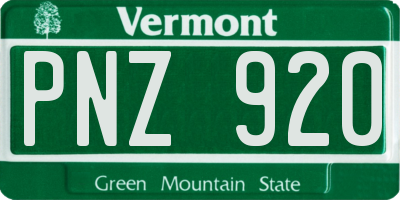 VT license plate PNZ920