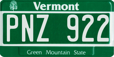 VT license plate PNZ922