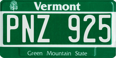 VT license plate PNZ925