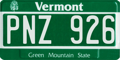 VT license plate PNZ926