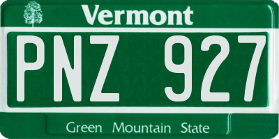 VT license plate PNZ927