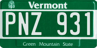 VT license plate PNZ931