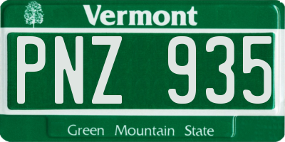 VT license plate PNZ935
