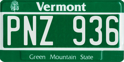 VT license plate PNZ936