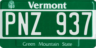 VT license plate PNZ937