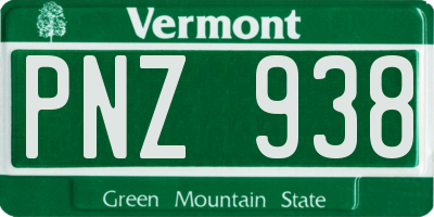 VT license plate PNZ938