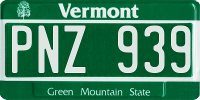 VT license plate PNZ939