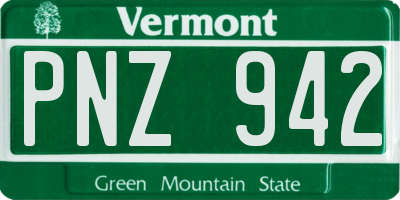 VT license plate PNZ942