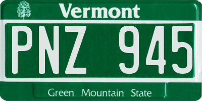 VT license plate PNZ945