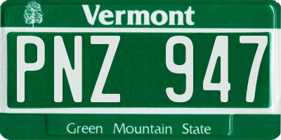 VT license plate PNZ947