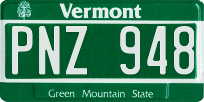 VT license plate PNZ948