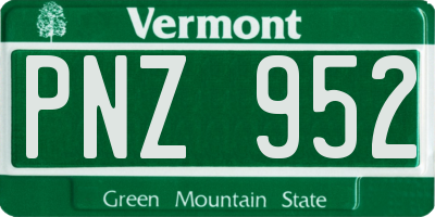 VT license plate PNZ952