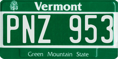 VT license plate PNZ953