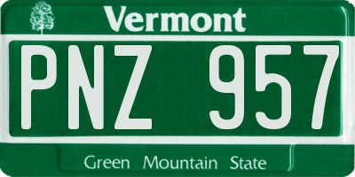 VT license plate PNZ957