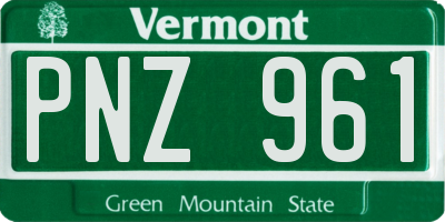 VT license plate PNZ961