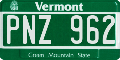 VT license plate PNZ962