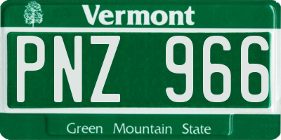 VT license plate PNZ966