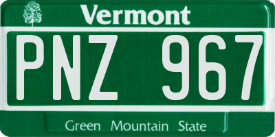 VT license plate PNZ967