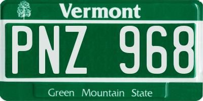 VT license plate PNZ968